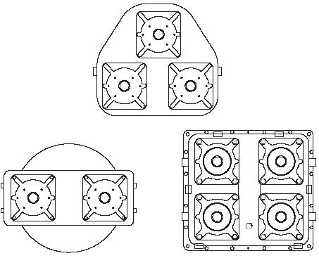 FIGURE 4.30 Hydraulic pump mount designed to power several individual pump units with one prime mover.